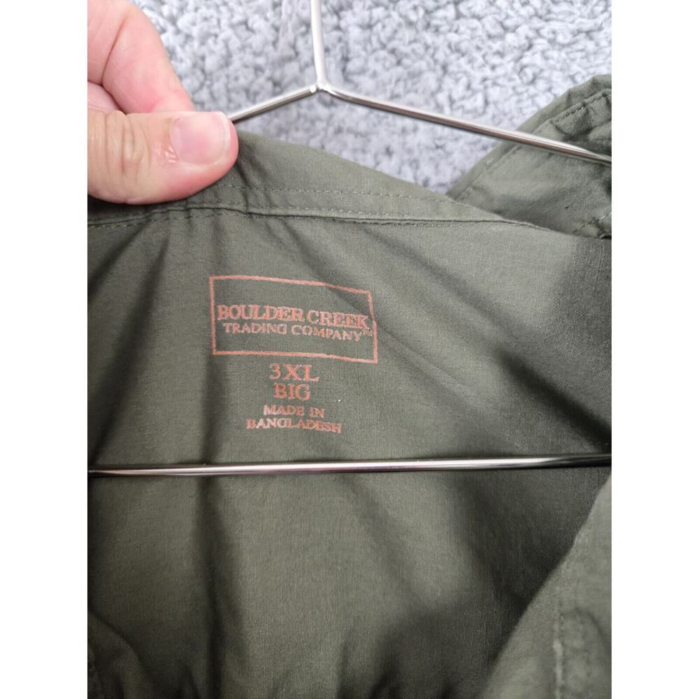 Boulder Creek Trading Company Shirt Mens 3XL Big Green Short Sleeve Button Up - Picture 3 of 7